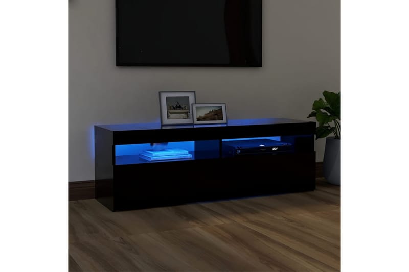 TV-bänk med LED-belysning svart 120x35x40 cm - Svart - Möbler - Tv möbel & mediamöbel - TV bänk & mediabänk