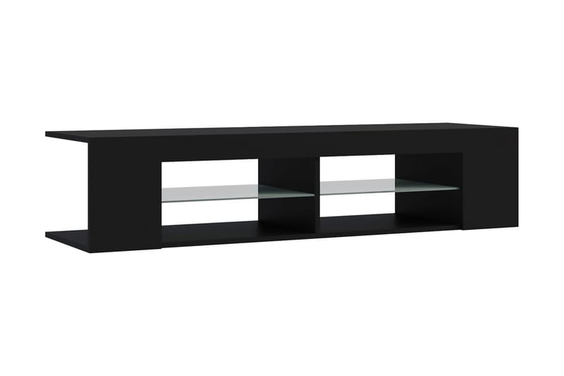 TV-bänk med LED-belysning svart 135x39x30 cm - Svart - Möbler - Tv möbel & mediamöbel - TV bänk & mediabänk