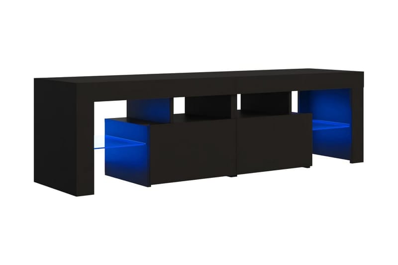 TV-bänk med LED-belysning svart 140x35x40 cm - Svart - Möbler - Tv möbel & mediamöbel - TV bänk & mediabänk