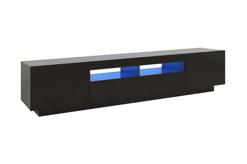 TV-bänk med LED-belysning svart 200x35x40 cm - Svart - Möbler - Tv möbel & mediamöbel - TV bänk & mediabänk