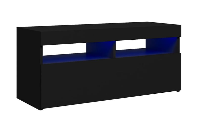 TV-bänk med LED-belysning svart 90x35x40 cm - Svart - Möbler - Tv möbel & mediamöbel - TV bänk & mediabänk