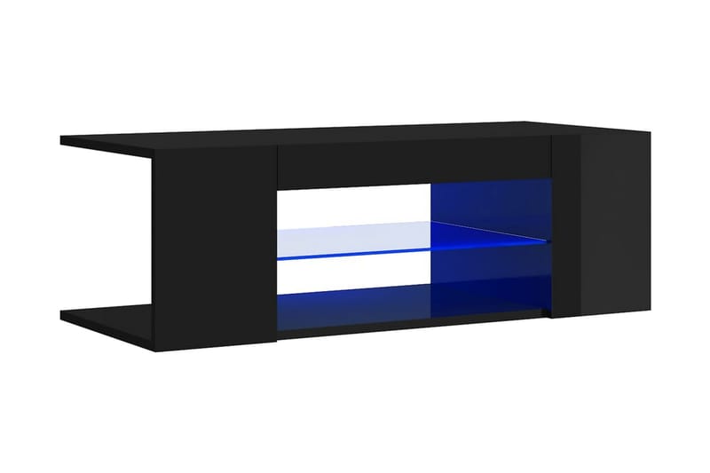 TV-bänk med LED-belysning svart högglans 90x39x30 cm - Svart - Möbler - Tv möbel & mediamöbel - TV bänk & mediabänk