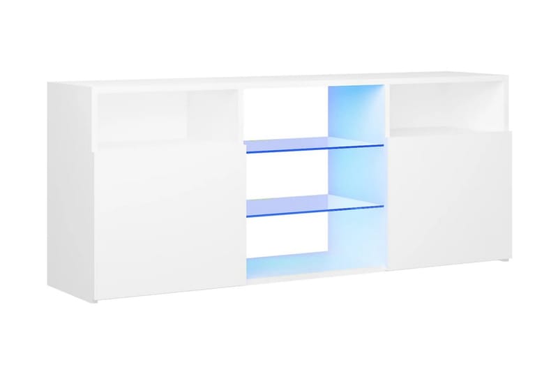 TV-bänk med LED-belysning vit 120x30x50 cm - Vit - Möbler - Tv möbel & mediamöbel - TV bänk & mediabänk