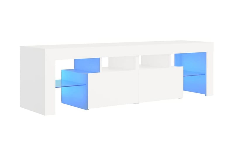 TV-bänk med LED-belysning vit 140x35x40 cm - Vit - Möbler - Tv-möbler & mediamöbler - TV-bänk & mediabänk