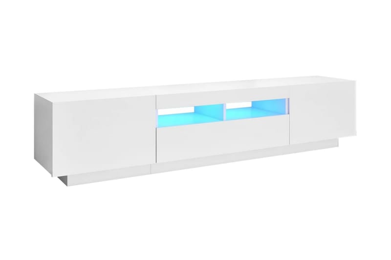 TV-bänk med LED-belysning vit 180x35x40 cm - Vit - Möbler - Tv möbel & mediamöbel - TV bänk & mediabänk
