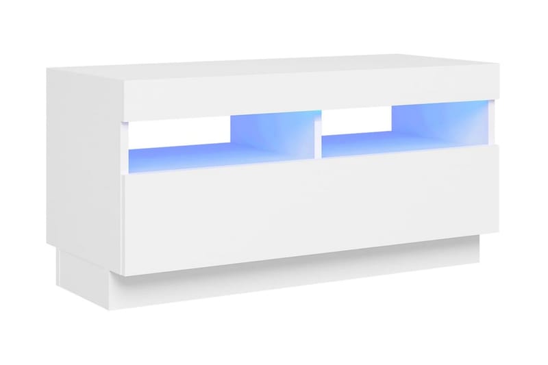 TV-bänk med LED-belysning vit 80x35x40 cm - Vit - Möbler - Tv möbel & mediamöbel - TV bänk & mediabänk