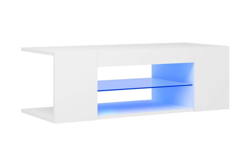 TV-bänk med LED-belysning vit 90x39x30 cm - Vit - Möbler - Tv-möbler & mediamöbler - TV-bänk & mediabänk
