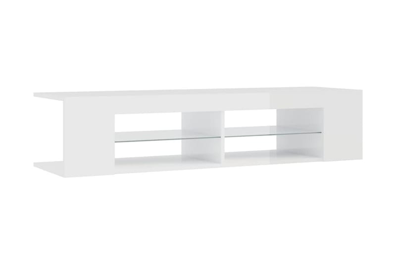 TV-bänk med LED-belysning vit högglans 135x39x30 cm - Vit - Möbler - Tv möbel & mediamöbel - TV bänk & mediabänk
