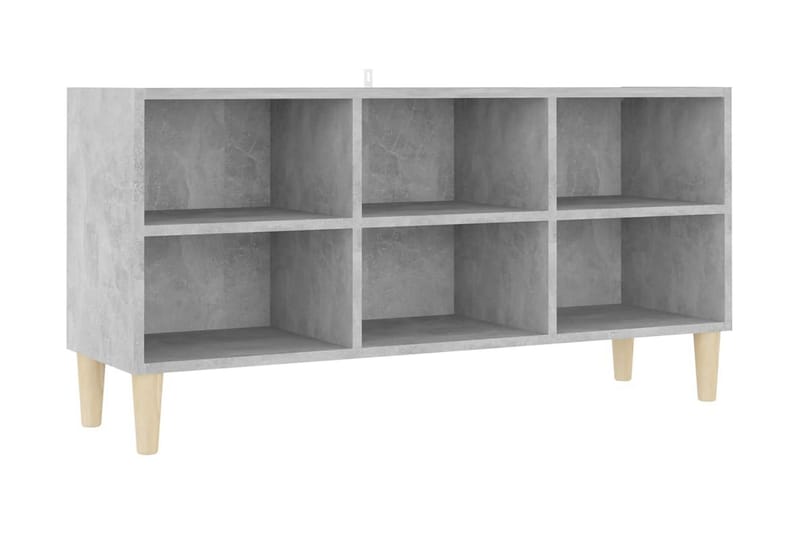 TV-bänk med massiva ben betonggrå 103,5x30x50 cm - Grå - Möbler - Tv möbel & mediamöbel - TV bänk & mediabänk