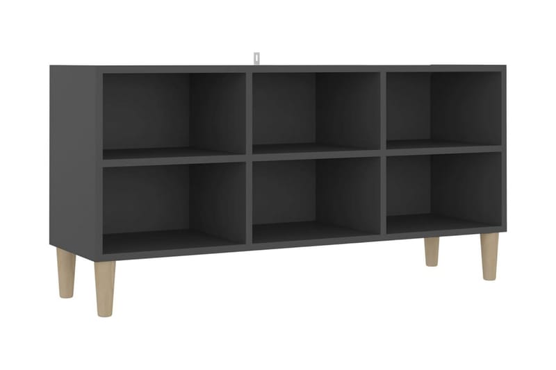 TV-bänk med massiva ben grå 103,5x30x50 cm - Grå - Möbler - Tv möbel & mediamöbel - TV bänk & mediabänk
