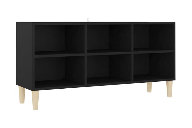 TV-bänk med massiva ben svart 103,5x30x50 cm - Svart - Möbler - Tv möbel & mediamöbel - TV bänk & mediabänk