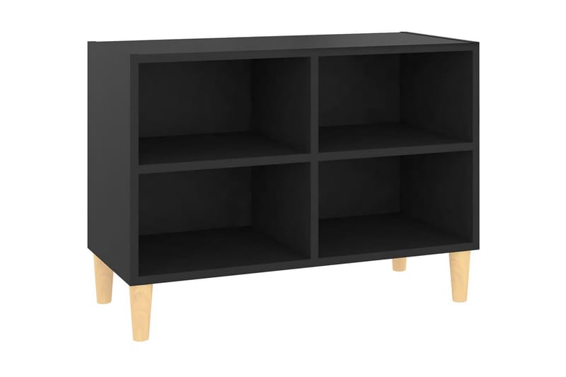 TV-bänk med massiva ben svart 69,5x30x50 cm - Svart - Möbler - Tv möbel & mediamöbel - TV bänk & mediabänk