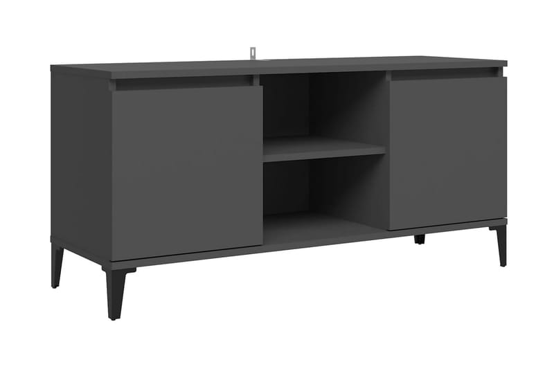 TV-bänk med metallben grå 103,5x35x50 cm - Grå - Möbler - Tv-möbler & mediamöbler - TV-bänk & mediabänk