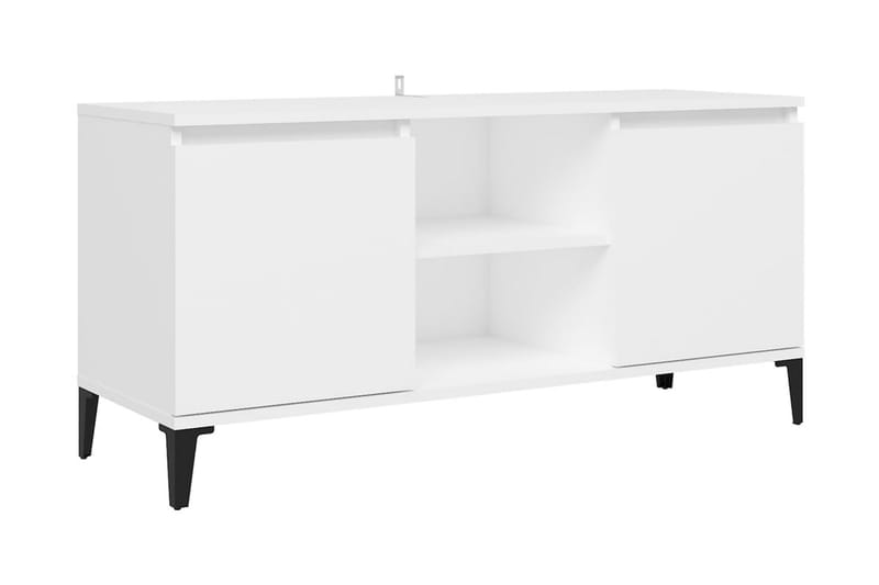 TV-bänk med metallben vit 103,5x35x50 cm - Vit - Möbler - Tv-möbler & mediamöbler - TV-bänk & mediabänk