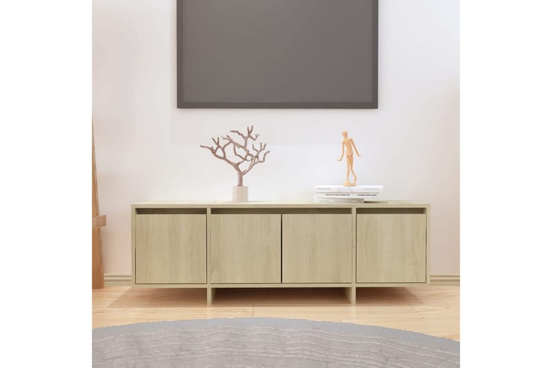 Tv-bänk sonoma-ek 120x30x40,5 cm spånskiva - Beige - Möbler - Tv möbel & mediamöbel - TV bänk & mediabänk