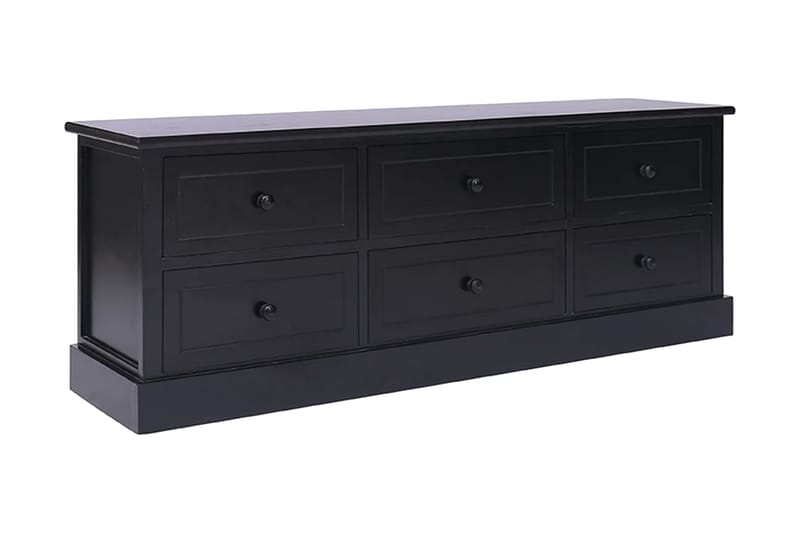 TV-bänk svart 108x30x40 cm massivt kejsarträ - Svart - Möbler - Tv möbel & mediamöbel - TV bänk & mediabänk
