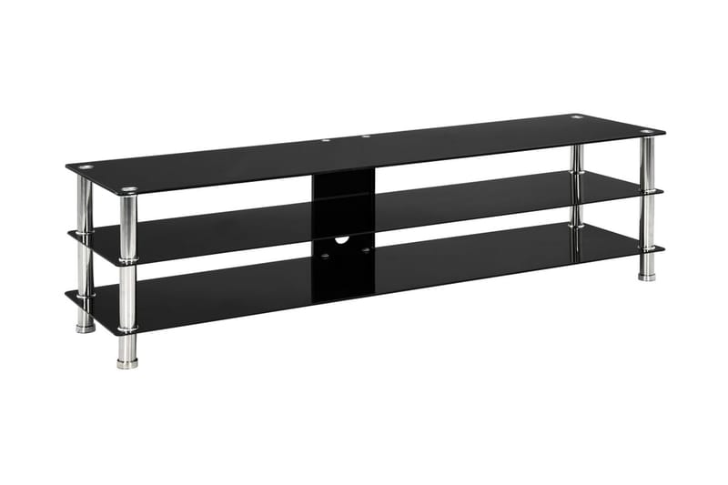 TV-bänk svart 150x40x40 cm härdat glas - Svart - Möbler - Tv-möbler & mediamöbler - TV-bänk & mediabänk
