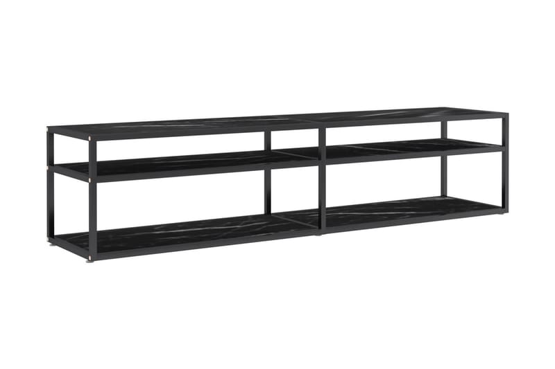 TV-bänk svart marmor 180x40x40,5 cm härdat glas - Svart - Möbler - Tv-möbler & mediamöbler - TV-bänk & mediabänk