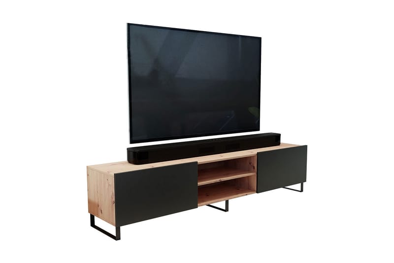 Tv-bänk - Svart|Natur - Möbler - Tv möbel & mediamöbel - TV bänk & mediabänk