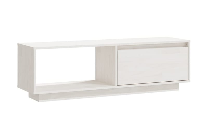 TV-bänk vit 110x30x33,5 cm massiv furu - Vit - Möbler - Tv möbel & mediamöbel - TV bänk & mediabänk