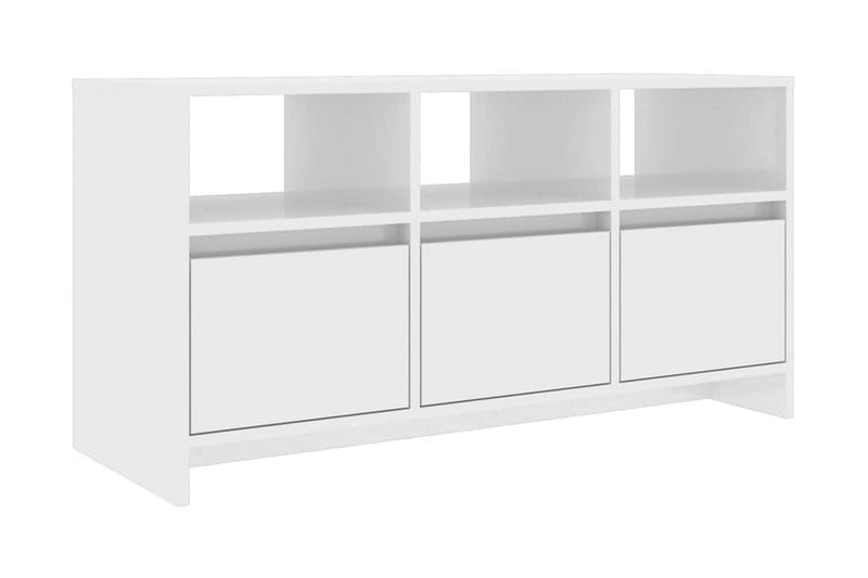TV-bänk vit högglans 102x37,5x52,5 cm spånskiva - Vit - Möbler - Tv möbel & mediamöbel - TV bänk & mediabänk