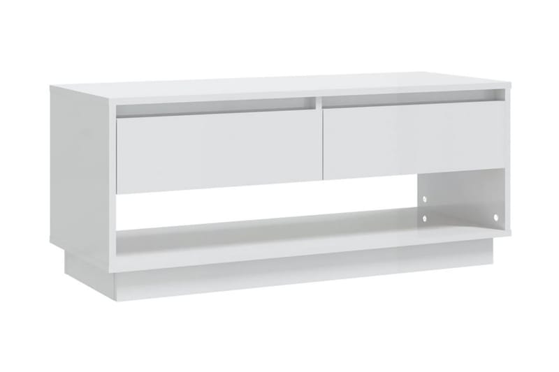 TV-bänk vit högglans 102x41x44 cm spånskiva - Vit - Möbler - Tv möbel & mediamöbel - TV bänk & mediabänk