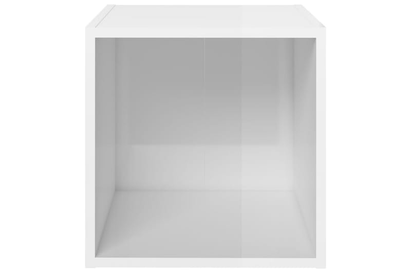 TV-bänk vit högglans 37x35x37 cm spånskiva - Vit - Möbler - Tv möbel & mediamöbel - TV bänk & mediabänk