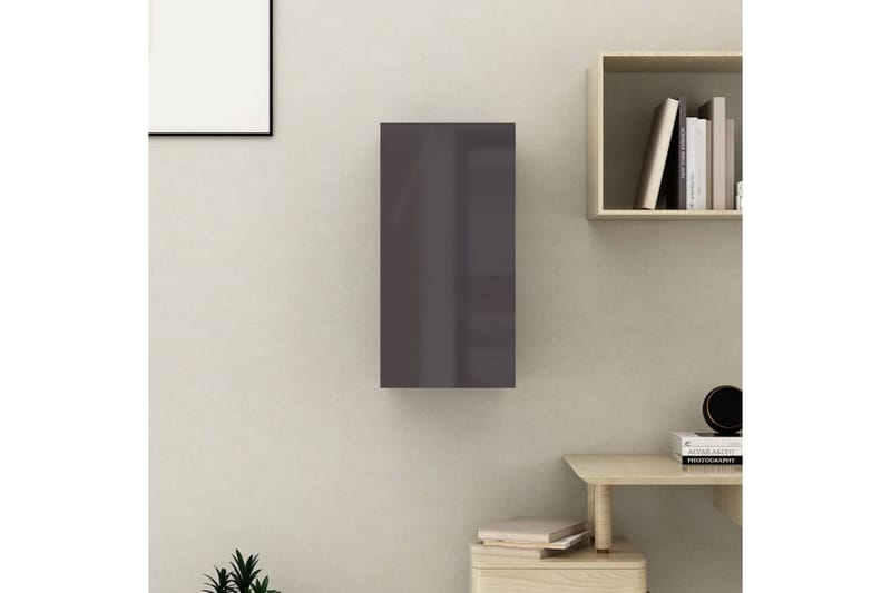 TV-skåp grå högglans 30,5x30x60 cm spånskiva - Grå - Möbler - Tv möbel & mediamöbel - TV bänk & mediabänk