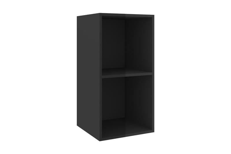 Väggmonterad tv-bänk svart högglans 37x37x72 cm spånskiva - Svart - Möbler - Tv-möbler & mediamöbler - TV-bänk & mediabänk