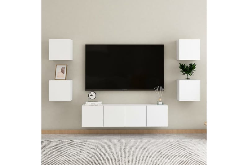 Väggmonterad tv-bänk vit 30,5x30x30 cm - Vit - Möbler - Tv möbel & mediamöbel - TV bänk & mediabänk