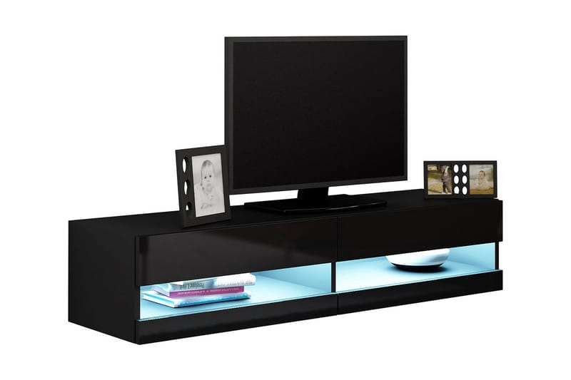 Vasil TV-bänk 140x40x30 cm - Svart/Vit - Möbler - Möbelset - Möbelset för vardagsrum