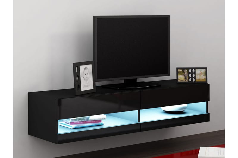 Vasil TV-bänk 140x40x30 cm - Svart/Vit - Möbler - Tv möbel & mediamöbel - TV bänk & mediabänk