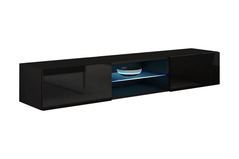 Vasil TV-bänk 180x40x30 cm - Svart - Möbler - Säng - Kontinentalsäng