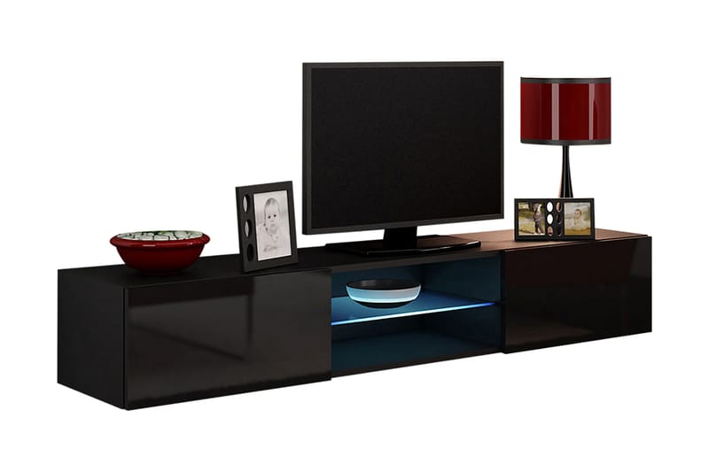 Vasil TV-bänk 180x40x30 cm - Svart - Möbler - Tv möbel & mediamöbel - TV bänk & mediabänk