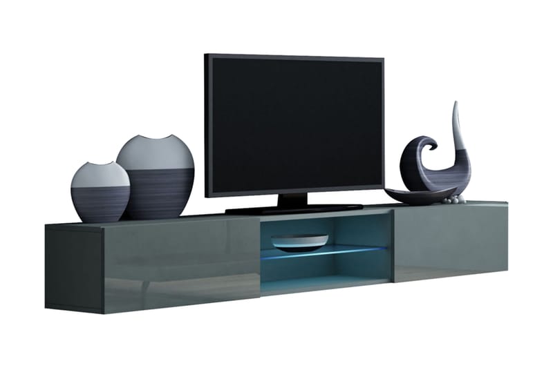 Vasil TV-bänk 180x40x30 cm - Svart/Grå - Möbler - Tv möbel & mediamöbel - TV-möbelset