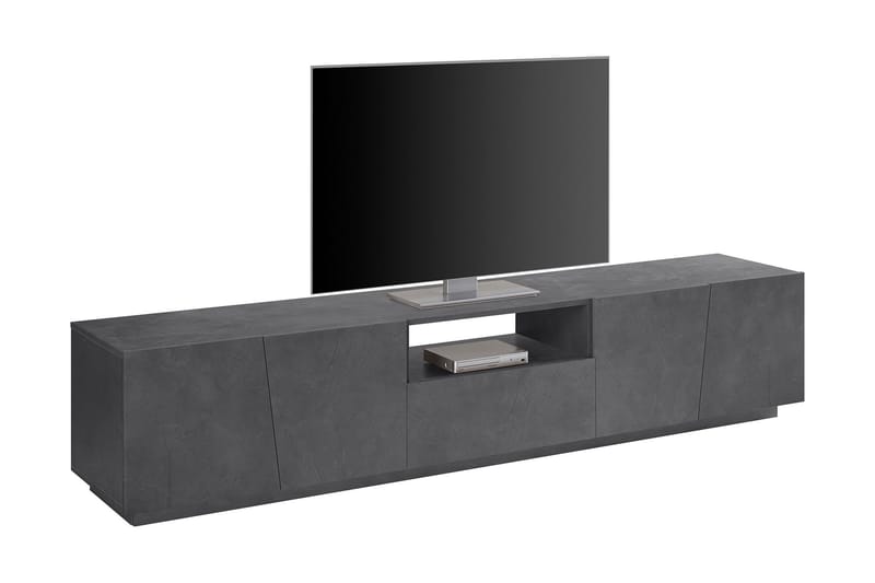 Vegia Tv-bänk 220 cm 4 Dörrar + Låda - Antracit - Möbler - Tv möbel & mediamöbel - TV bänk & mediabänk
