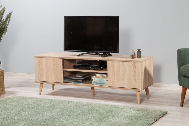 Vellavie Tv-bänk 140 cm - Ljusbrun - Möbler - Tv möbel & mediamöbel - TV bänk & mediabänk