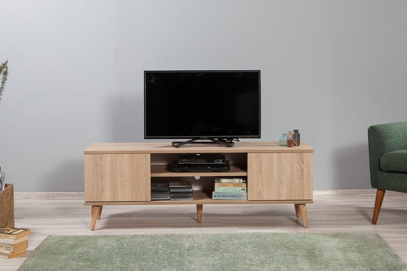 Vellavie Tv-bänk 140 cm - Ljusbrun - Möbler - Tv möbel & mediamöbel - TV bänk & mediabänk