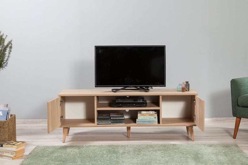 Vellavie Tv-bänk 140 cm Panel - Brun - Möbler - Tv möbel & mediamöbel - TV bänk & mediabänk