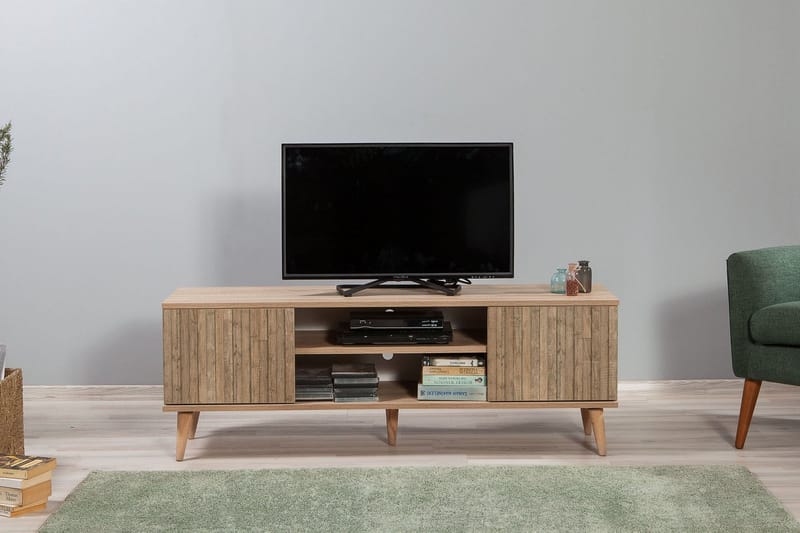 Vellavie Tv-bänk 140 cm Panel - Brun - Möbler - Tv möbel & mediamöbel - TV bänk & mediabänk