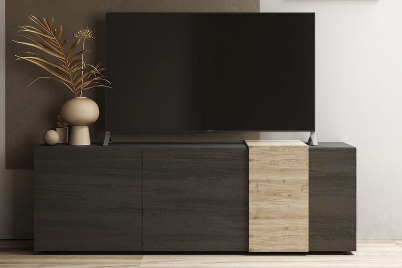 Venrivo Tv-bänk 44x181x59 cm - Grå/Natur - Möbler - Tv möbel & mediamöbel - TV bänk & mediabänk