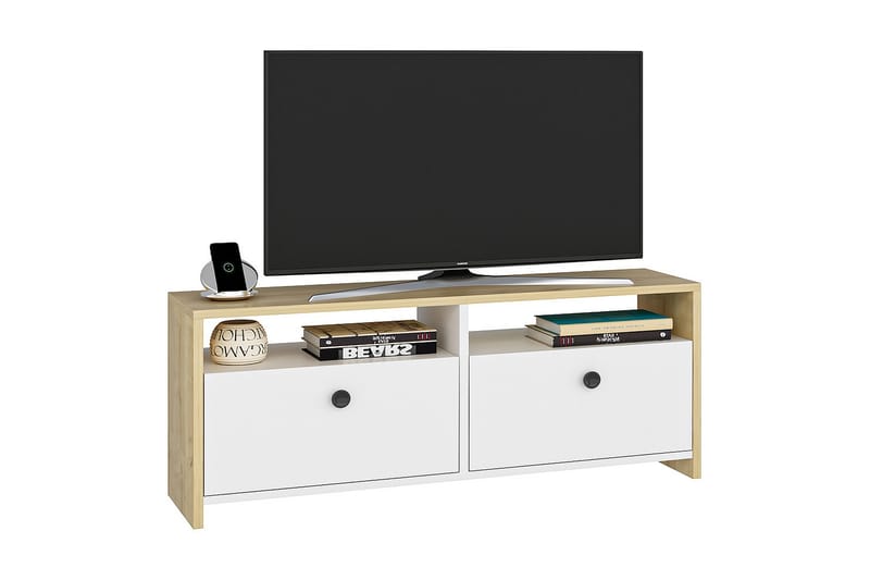 Vercello Tv-bänk 90 cm - Ljus Natur/Vit - Möbler - Tv möbel & mediamöbel - TV bänk & mediabänk