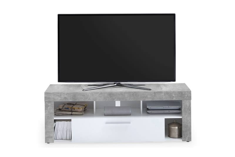 Vibio TV-bänk 150 cm - Vit/Betong - Möbler - Tv möbel & mediamöbel - TV bänk & mediabänk