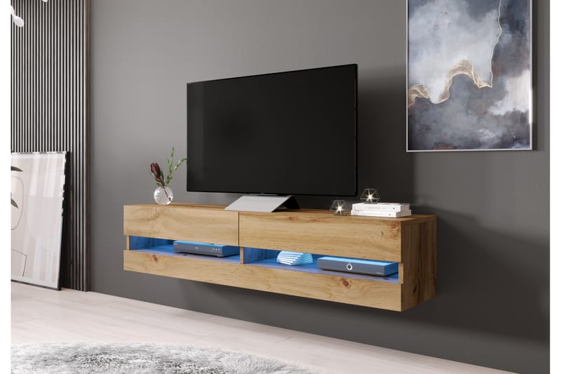 Vigia New Tv-bänk 180x40x30 cm - Ekfärg - Möbler - Tv-möbler & mediamöbler - TV-bänk & mediabänk