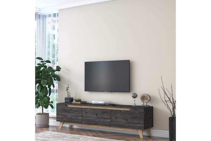 Virkesbo TV-Bänk 180 cm - Svart/Brun - Möbler - Tv möbel & mediamöbel - TV bänk & mediabänk