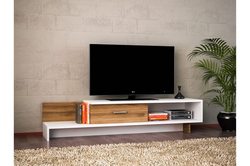 Wrapane Tv-Bänk 161 cm - Vit/Valnöt - Möbler - Tv möbel & mediamöbel - TV bänk & mediabänk