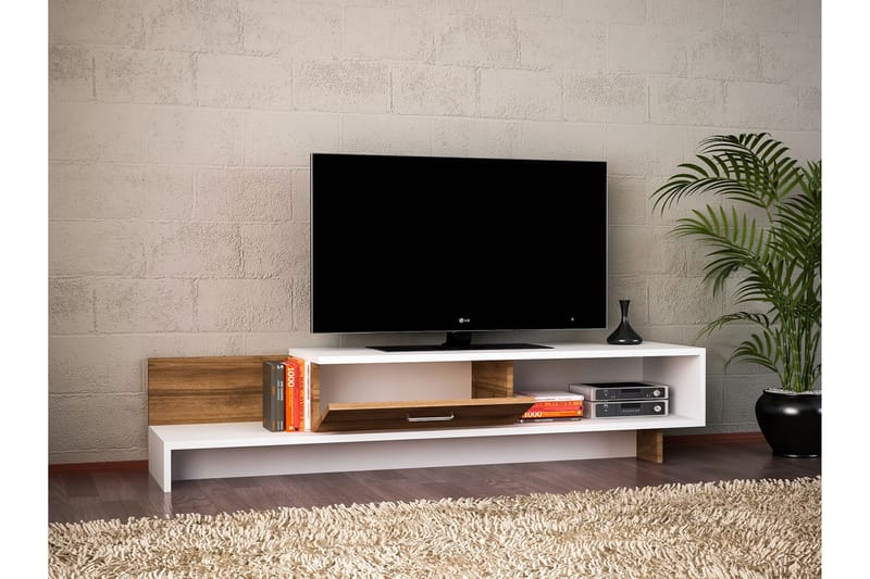 Wrapane Tv-Bänk 161 cm - Vit/Valnöt - Möbler - Tv möbel & mediamöbel - TV bänk & mediabänk