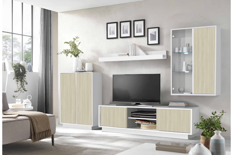 Ice TV-hylla 300x43 cm - Vit Högglans - Möbler - Tv-möbler & mediamöbler - TV-hylla