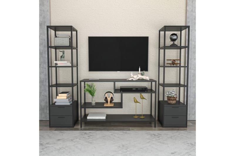 Andifli Tv-möbelset 198x160 cm - Svart - Möbler - Tv möbel & mediamöbel - TV-möbelset