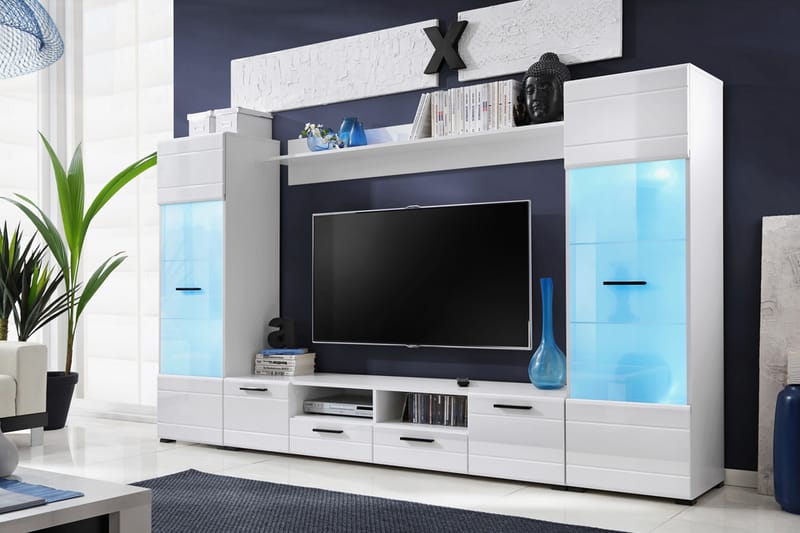 Apryl Mediamöbel 260 cm - Vit - Möbler - Tv-möbler & mediamöbler - TV-möbelset